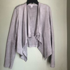 Katherine Barclay faux suede draped jacket